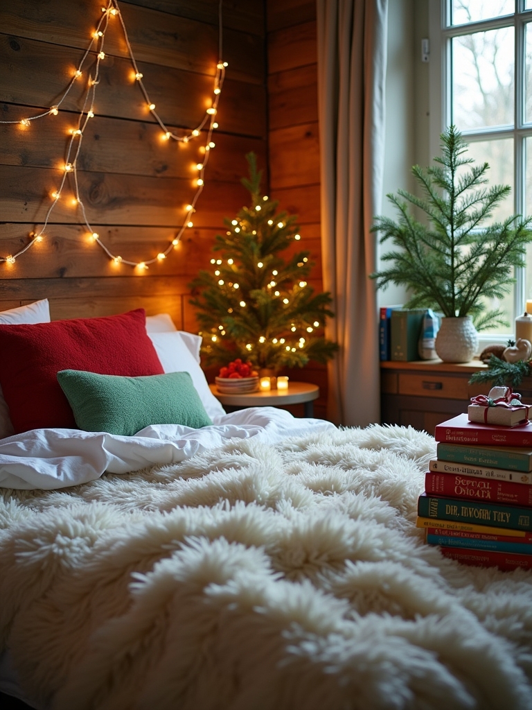 cozy seasonal book display