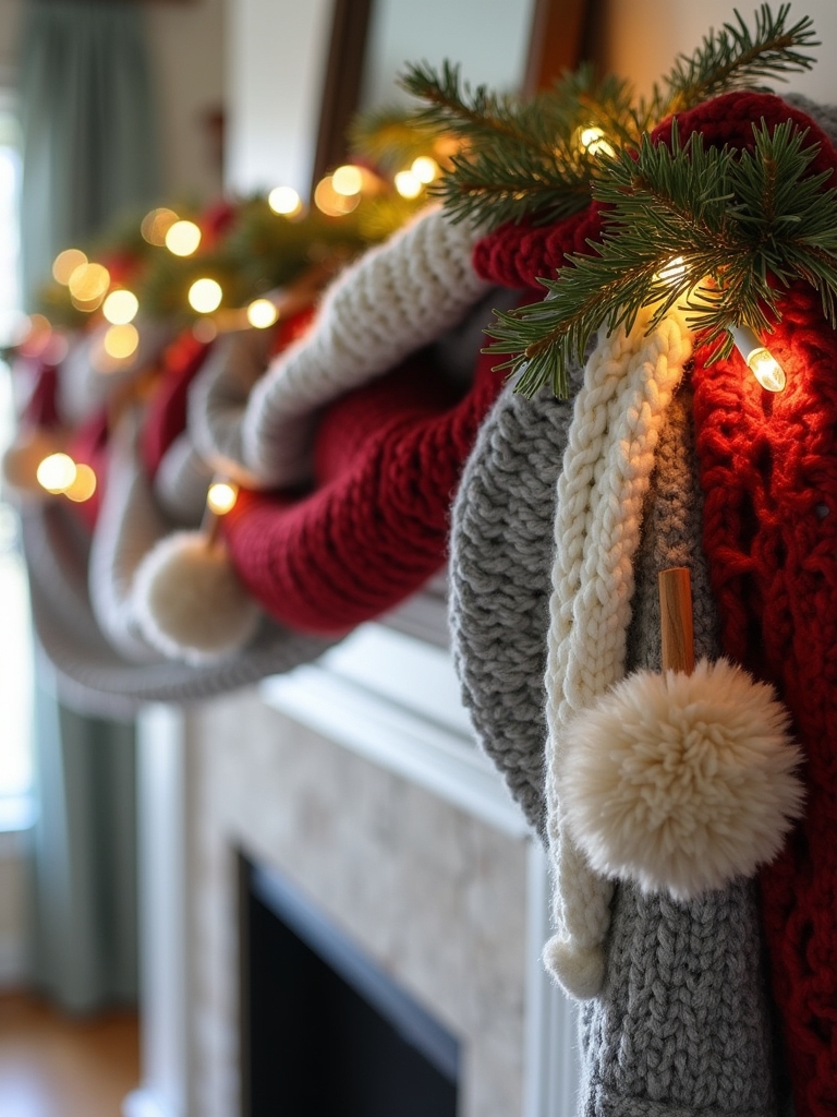 cozy sweater garland upcycle