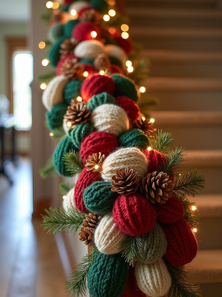 cozy upcycled sweater garland