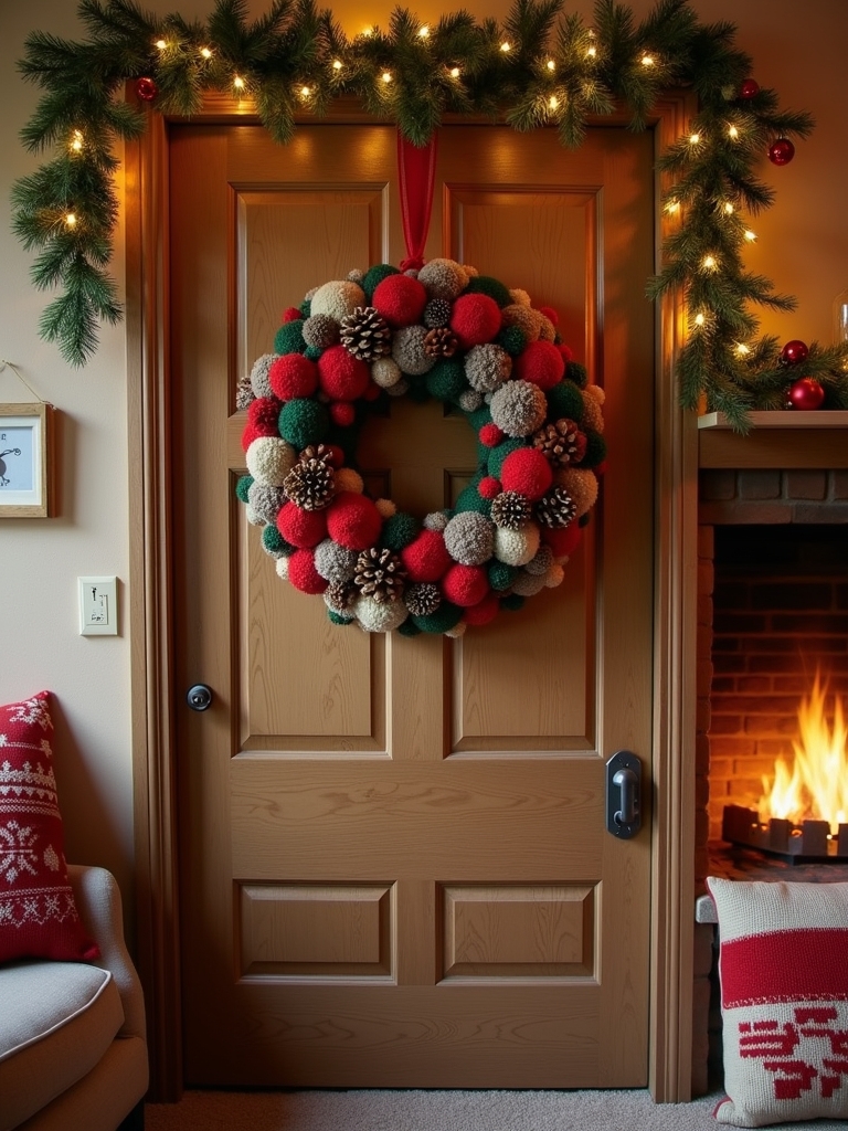 cozy upcycled sweater wreath
