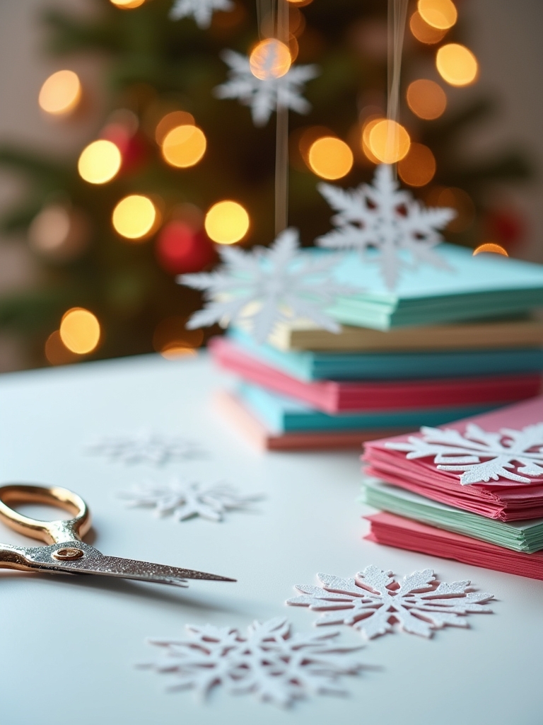 create festive paper snowflakes