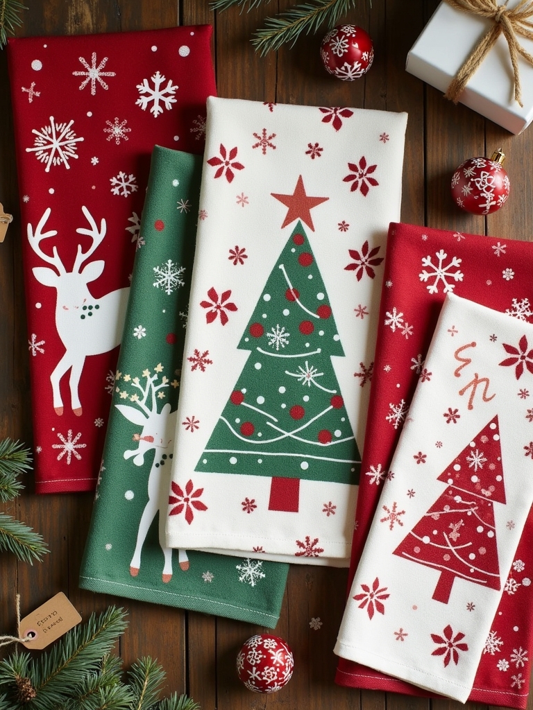 creative holiday dish towels