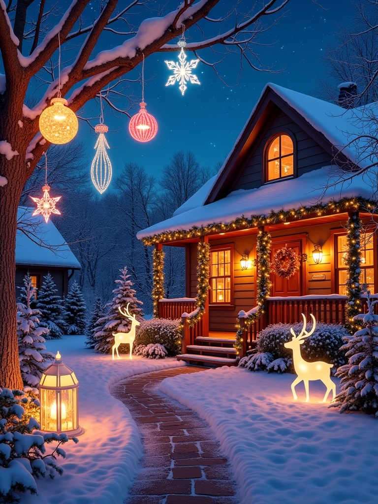 dazzling light up ornaments enhance