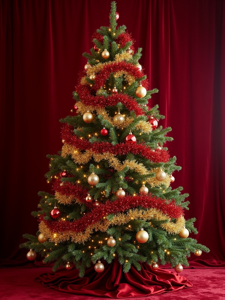 dazzling red and gold tinsel