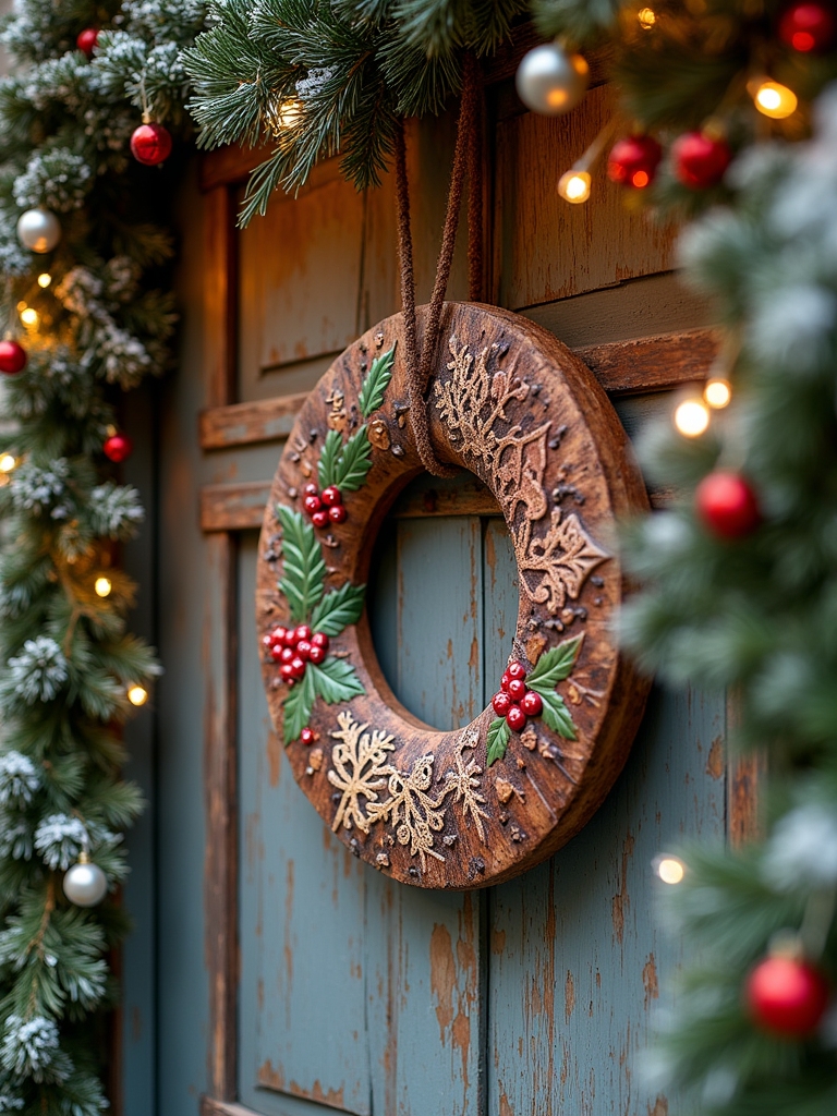 diy festive wooden doorhanger