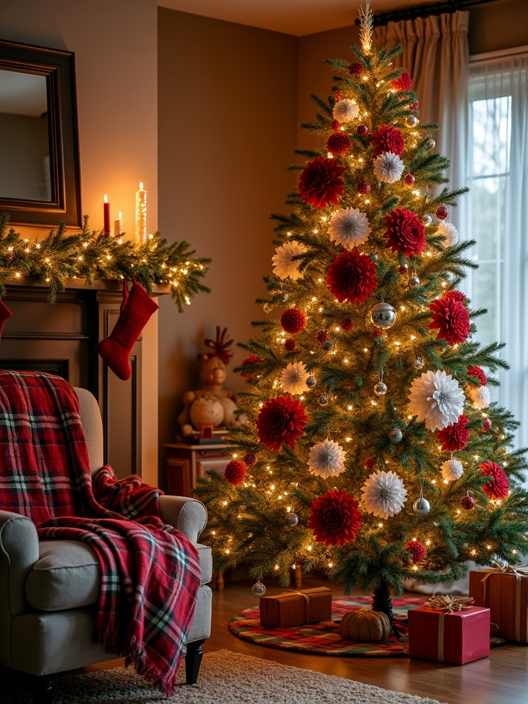 diy plaid fabric flowers