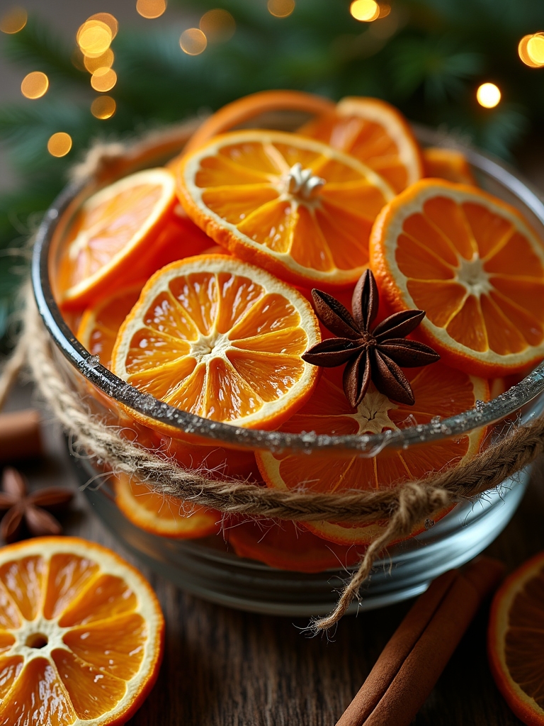 dried orange bowl centerpieces