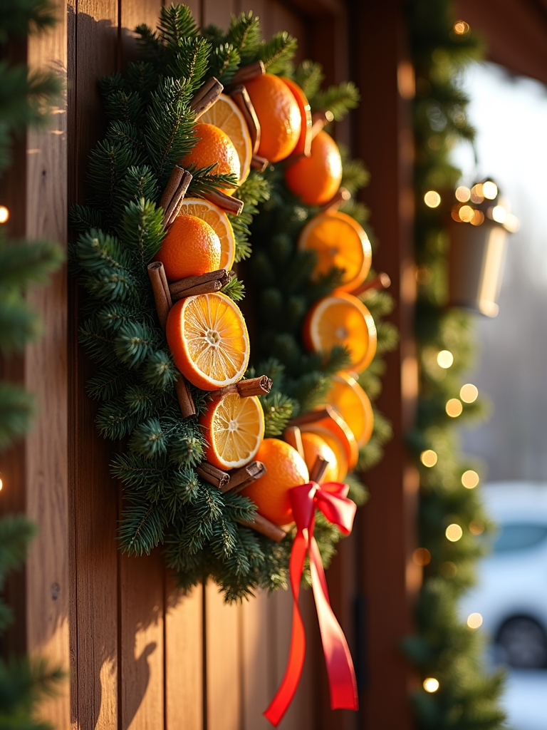 dried orange cinnamon wreath