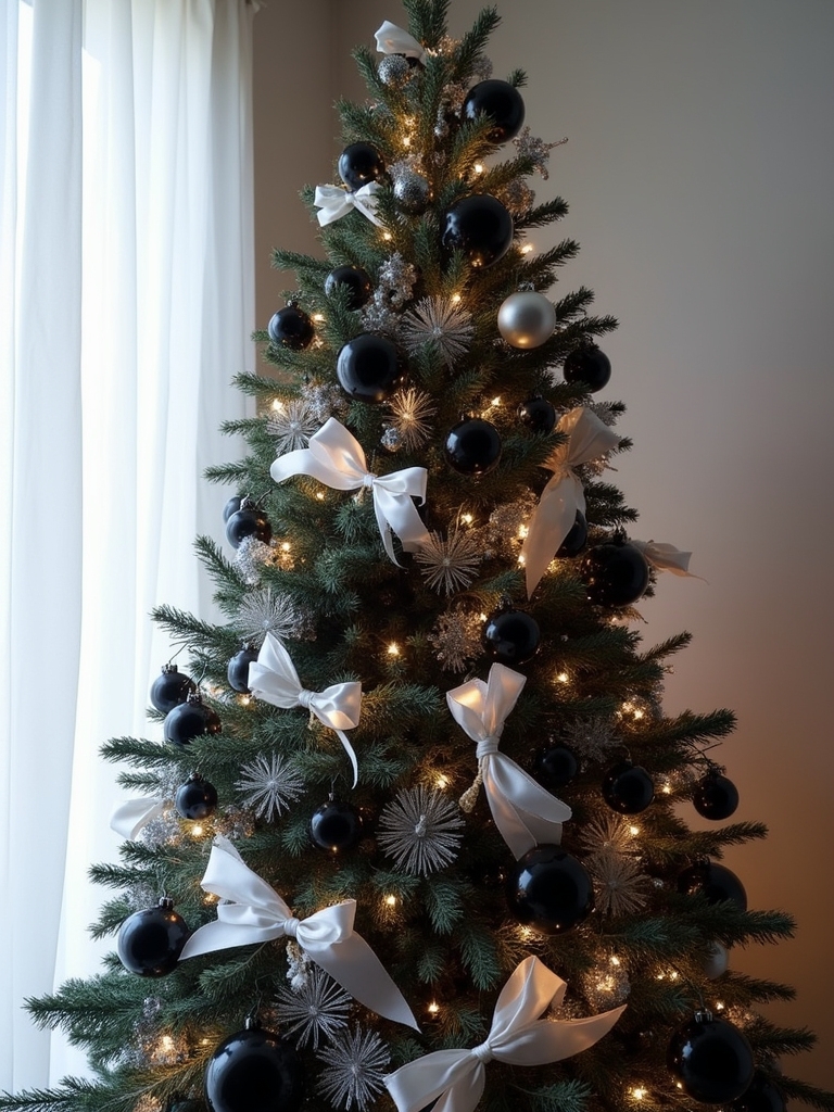 elegant black and white ribbons