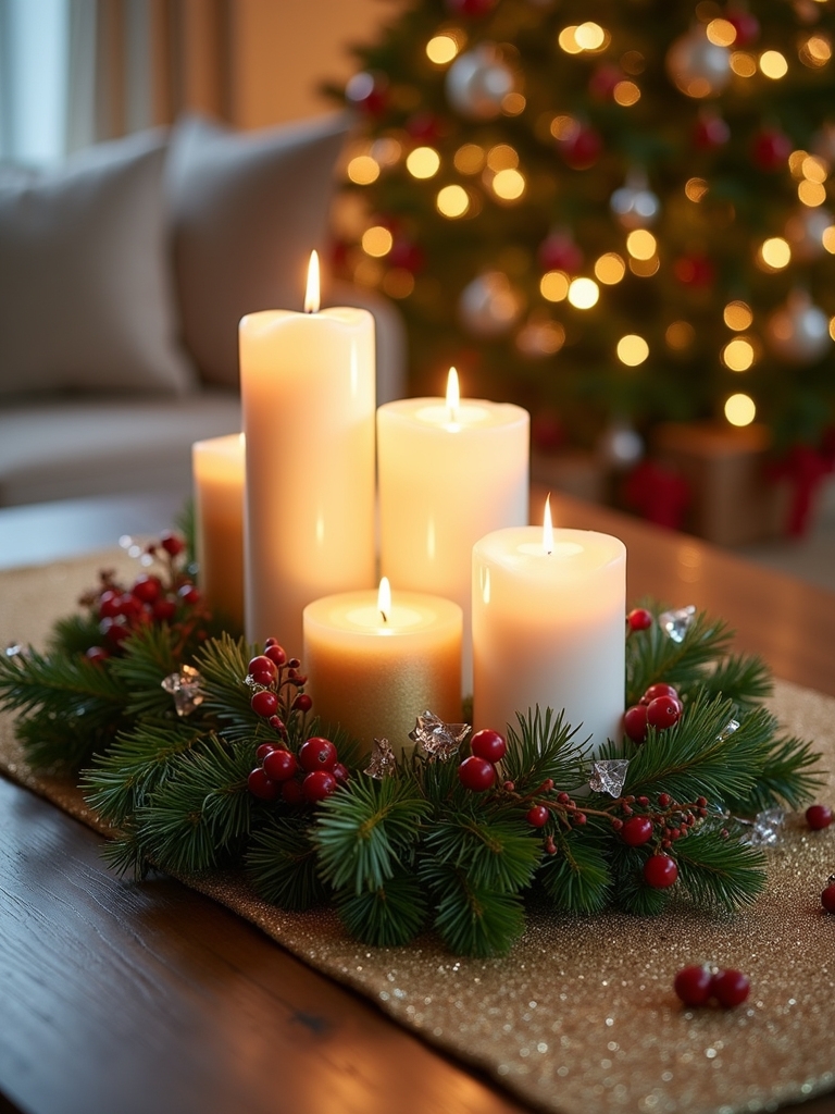 elegant candle color arrangement