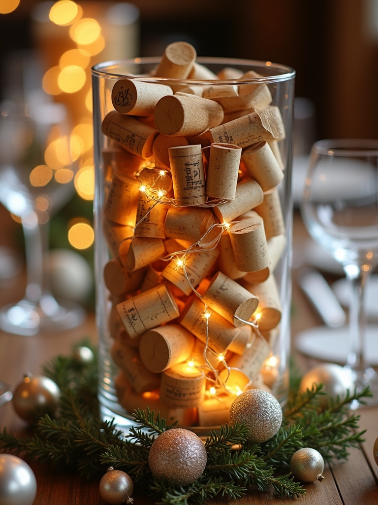 elegant cork holiday centerpiece