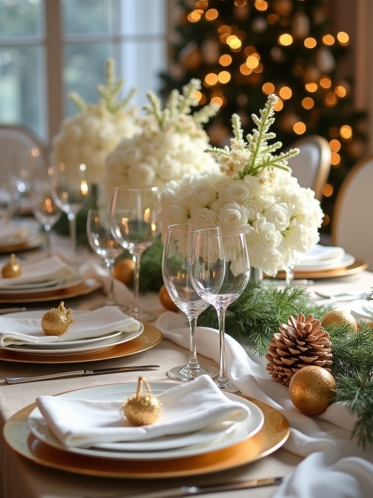 elegant festive dining setup