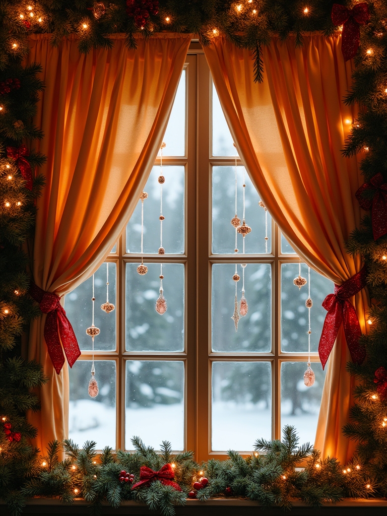 elegant festive window decor