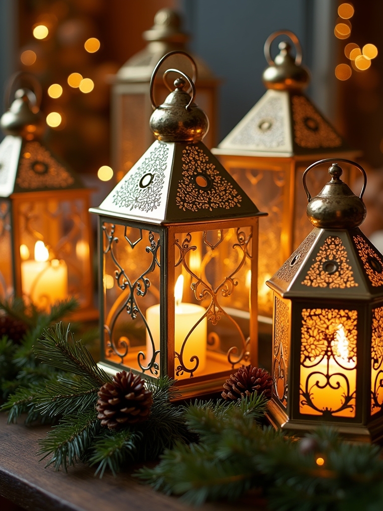 elegant gold lantern arrangements