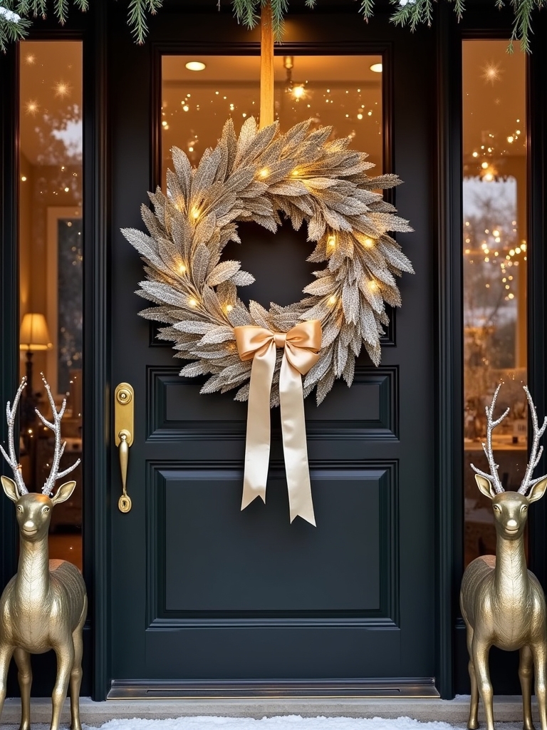 elegant metallic door decor