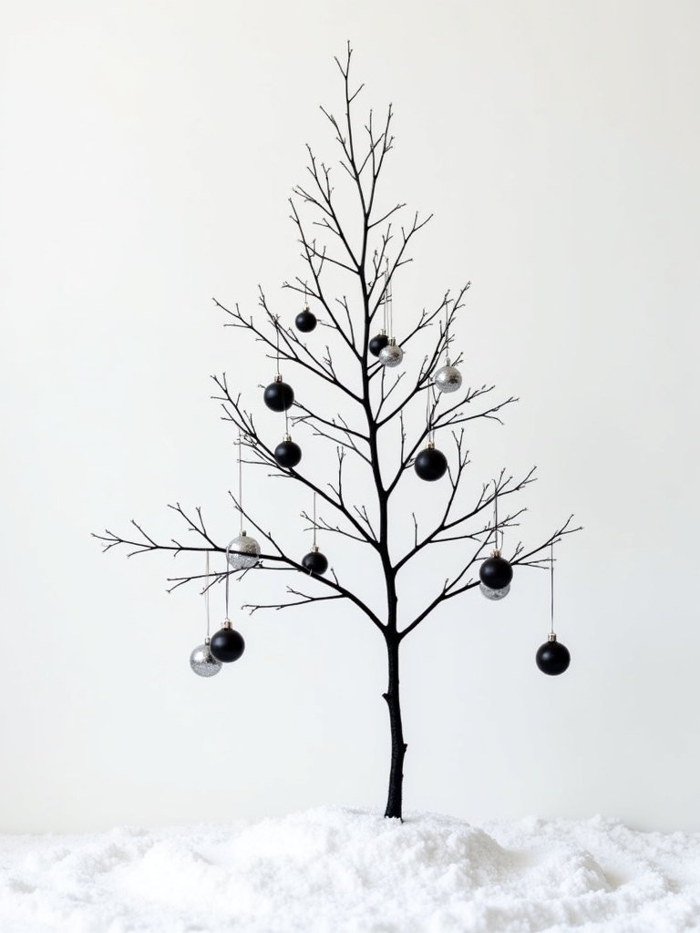elegant monochrome tree decor
