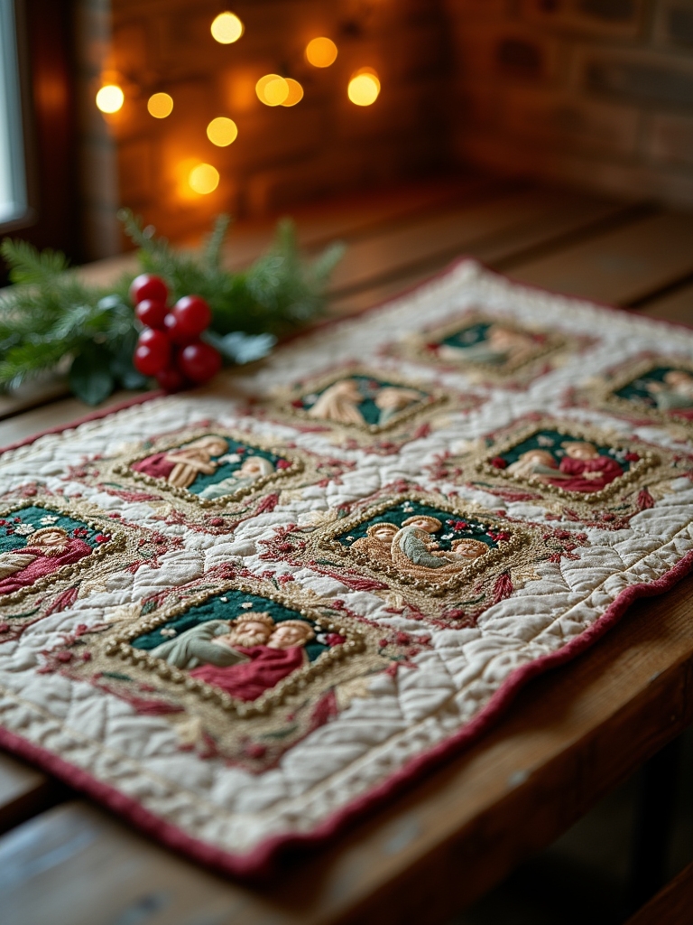 elegant nativity quilt creation