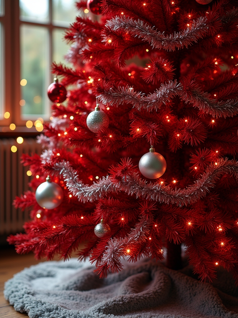 elegant red silver accents