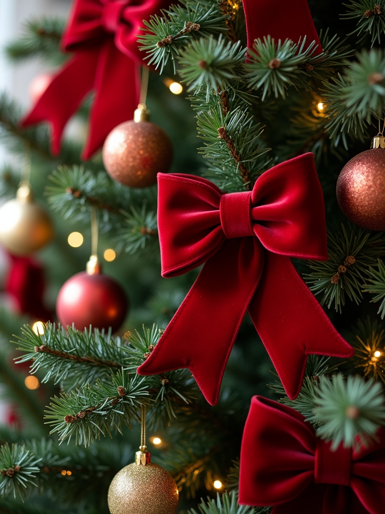 elegant red velvet bows