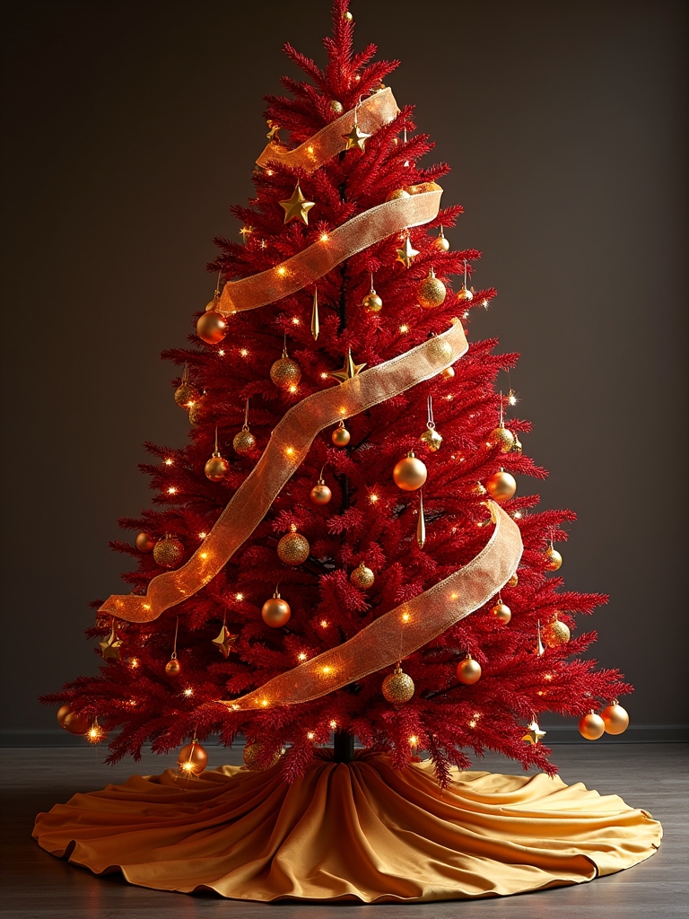 elegant ribbon tree adornments