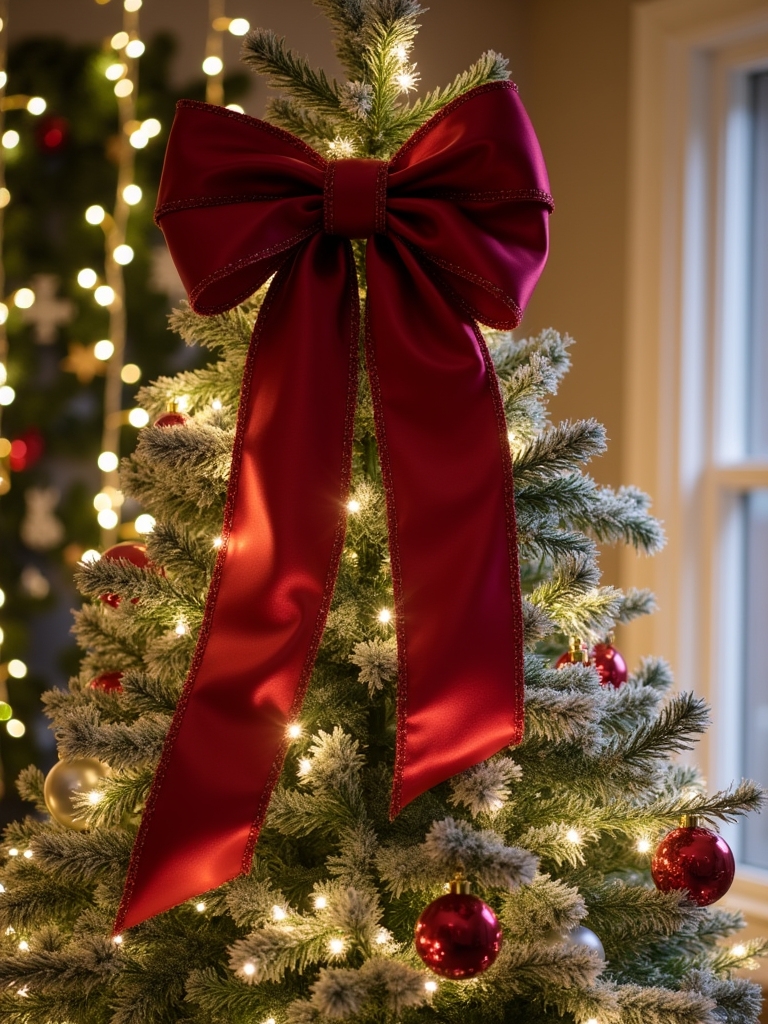 elegant satin christmas bow