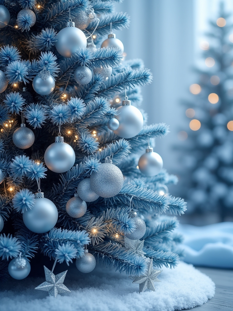 elegant silver and blue