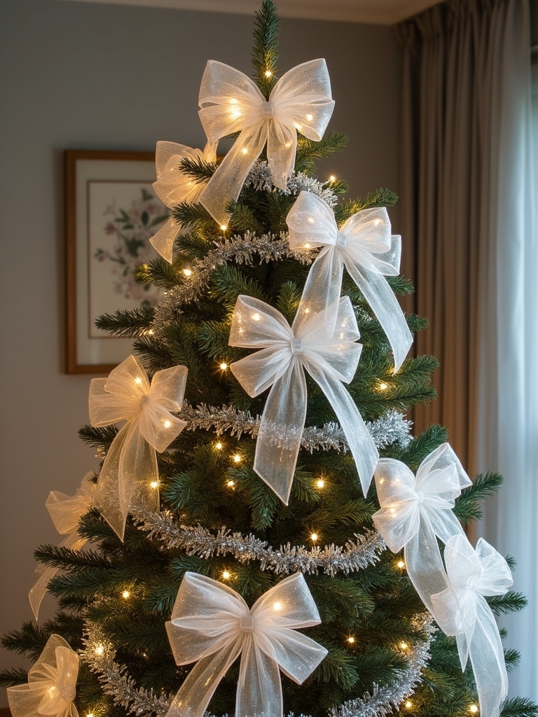 elegant silver organza bows
