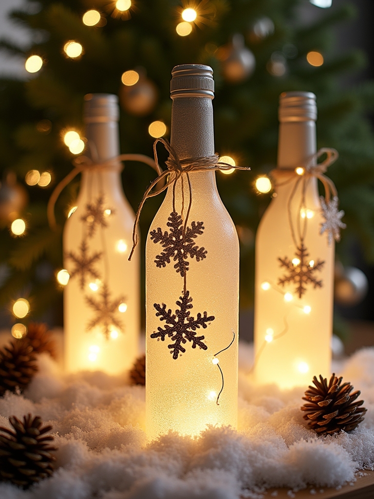 elegant snowflake wine tags