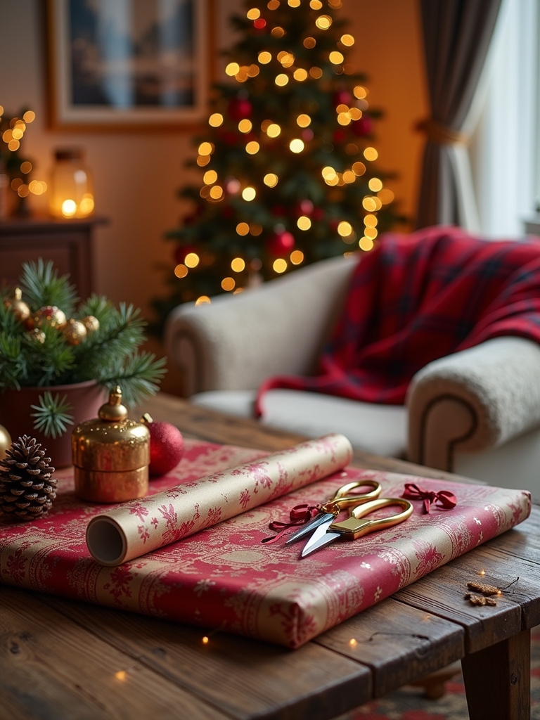 embellished gift wrapping station