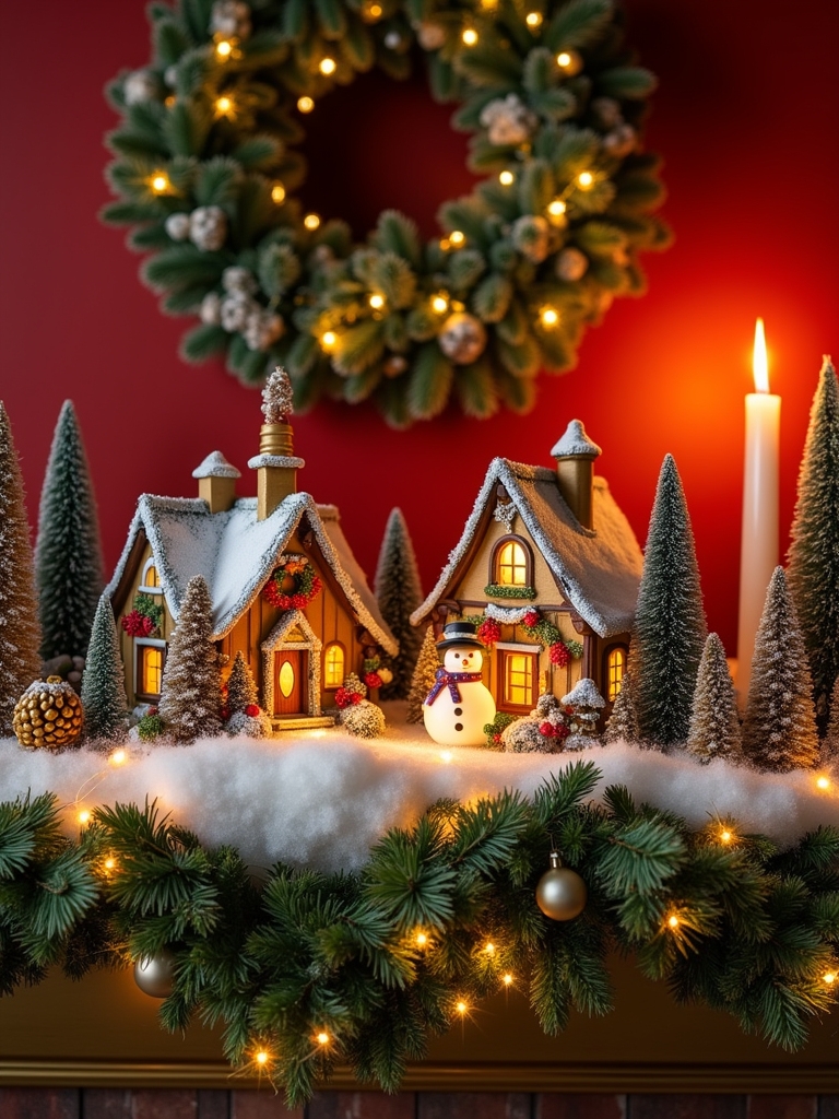 enchanting holiday village scene