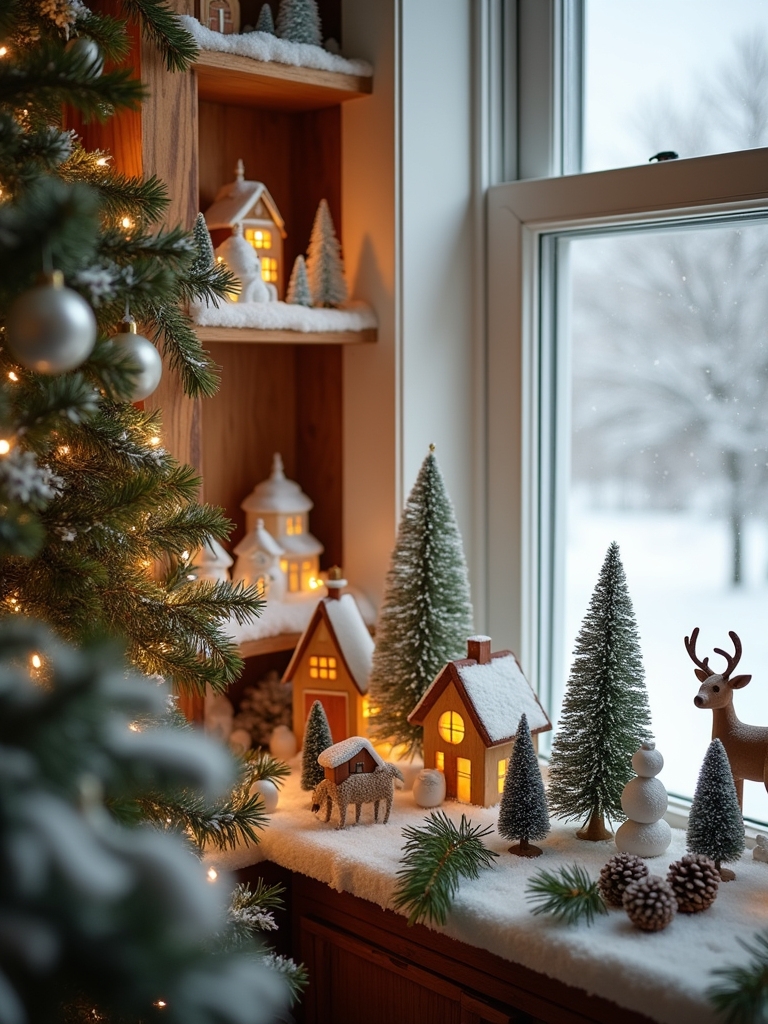 enchanting snowy village scene