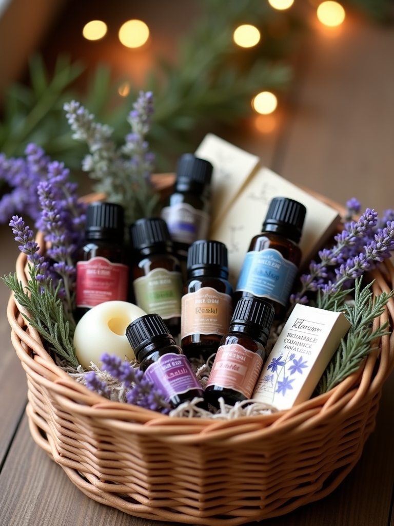 essential oils relaxation basket