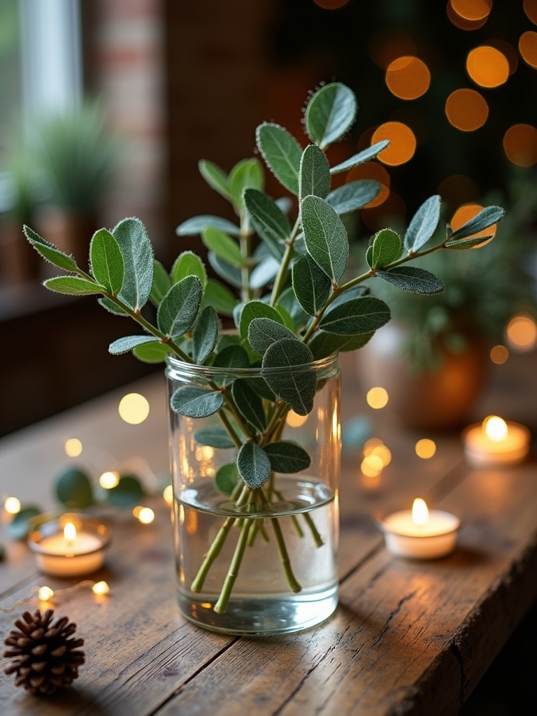 eucalyptus glass cylinder centerpiece