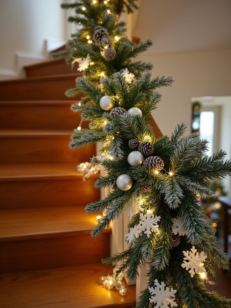 faux snow garland decor