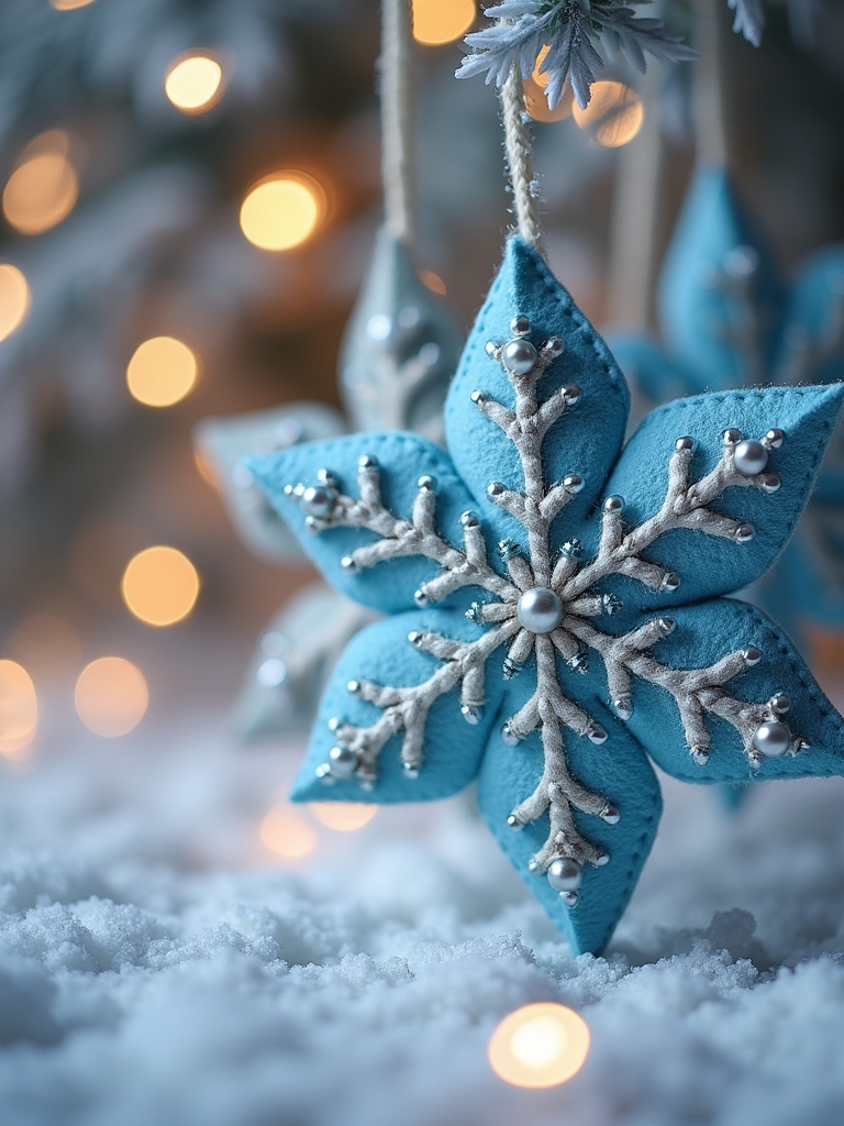 felt snowflake decoration ideas