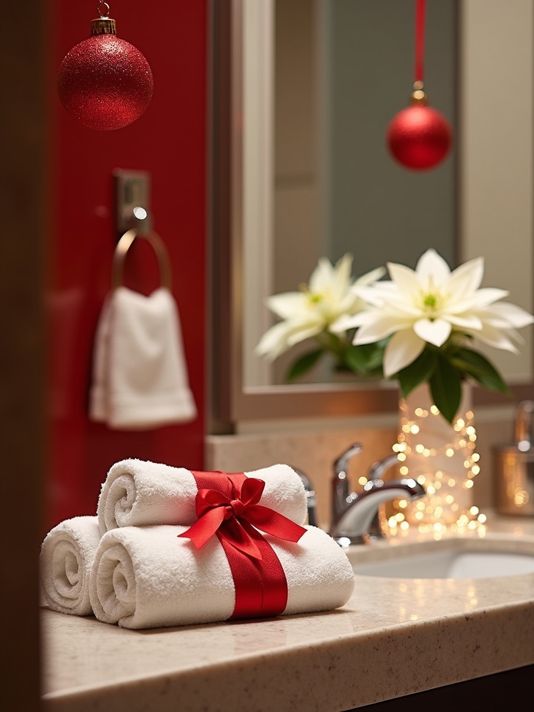 festive bathroom holiday decor