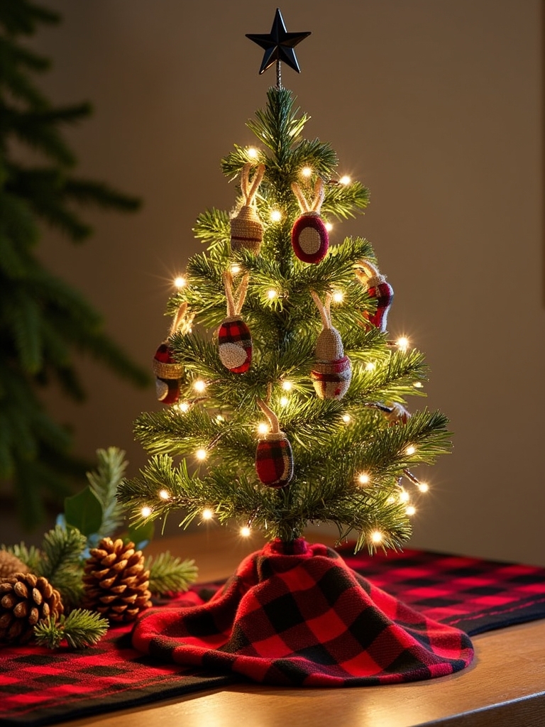 festive buffalo check tree