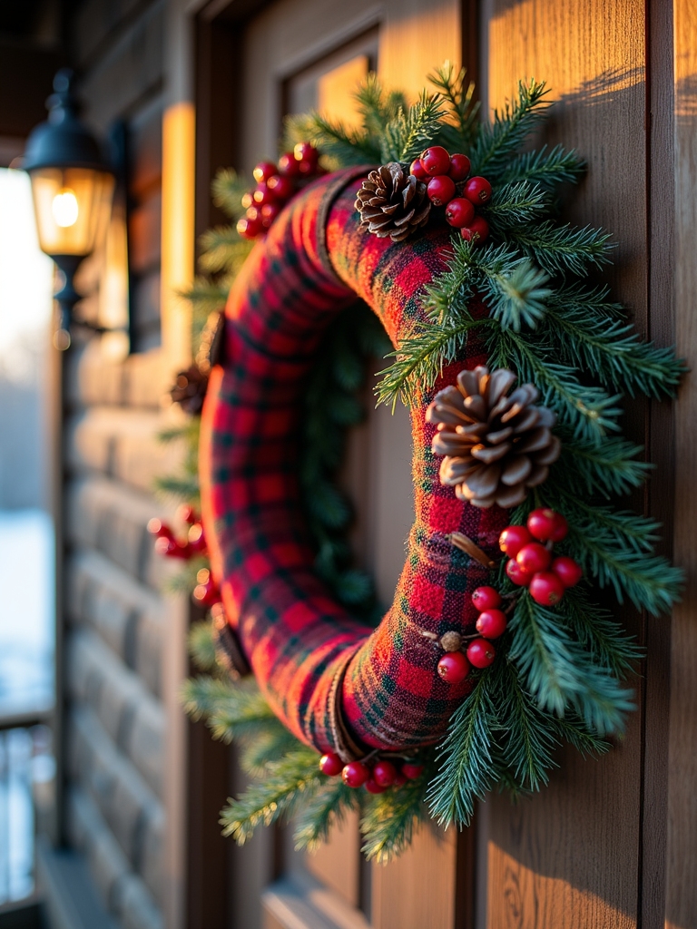 festive buffalo plaid wreath