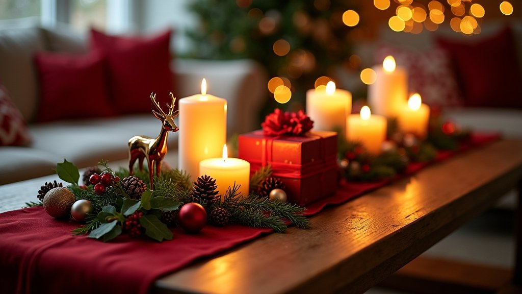 festive christmas coffee table decor