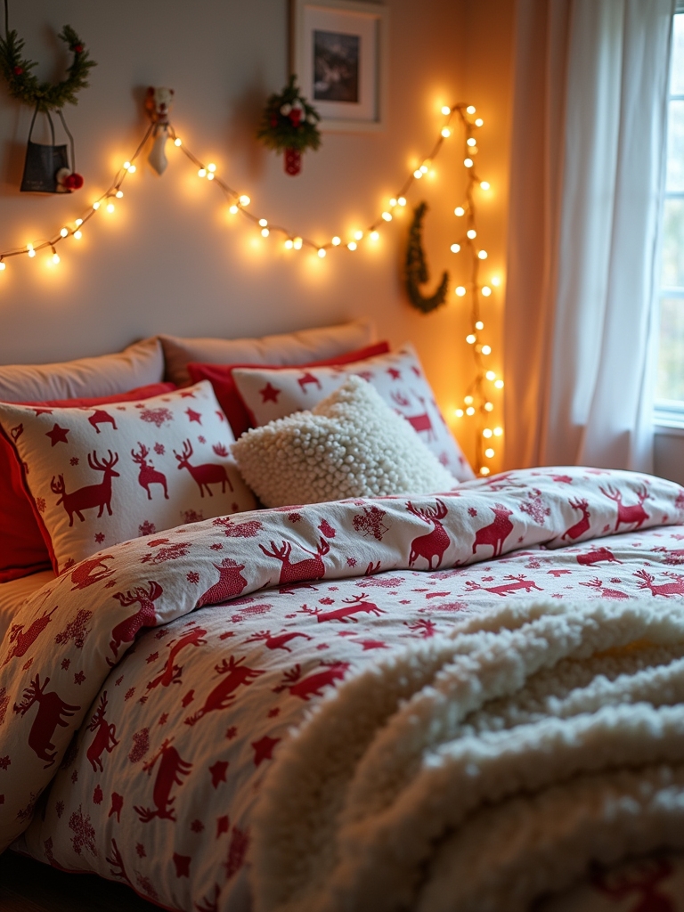 festive cozy reindeer comforter