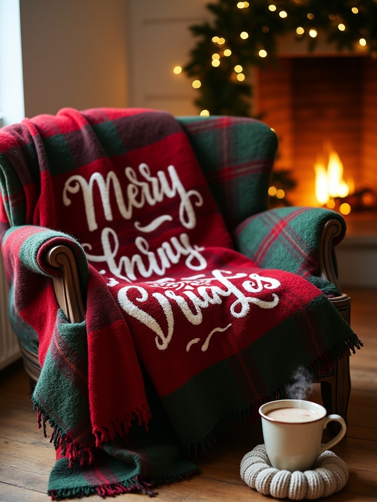 festive cozy typography blanket