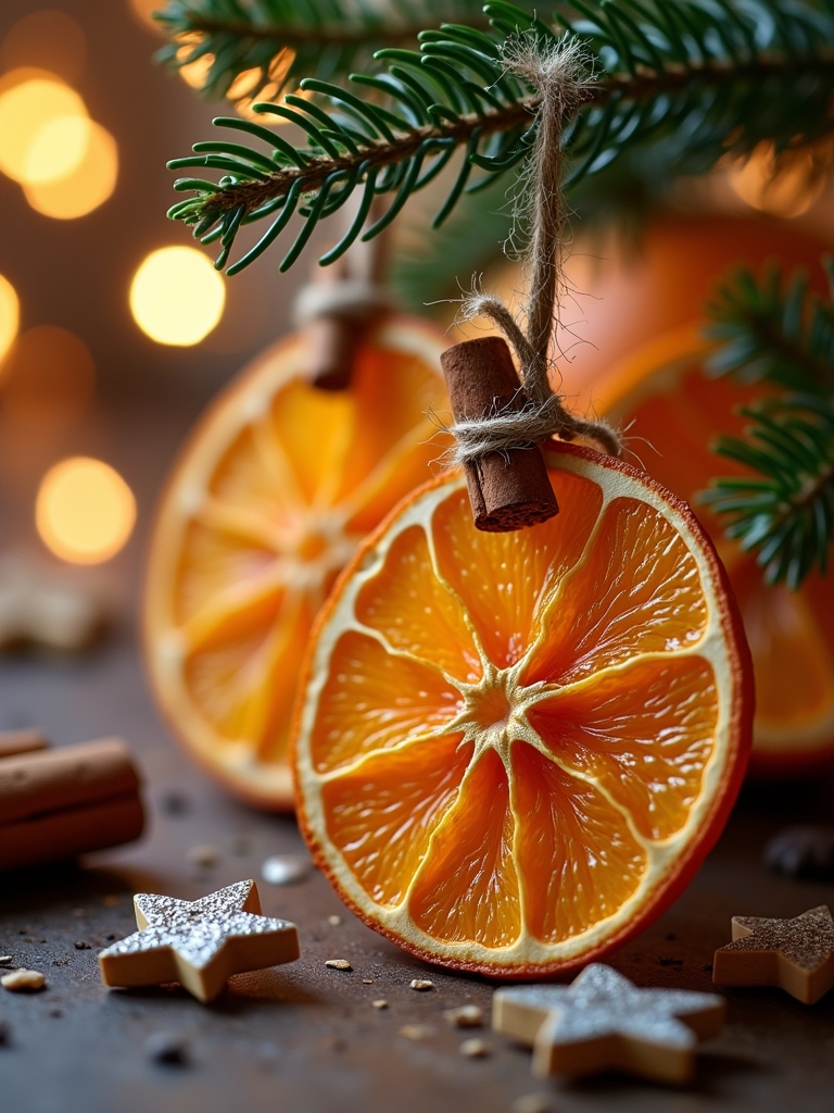 festive dried orange ornaments