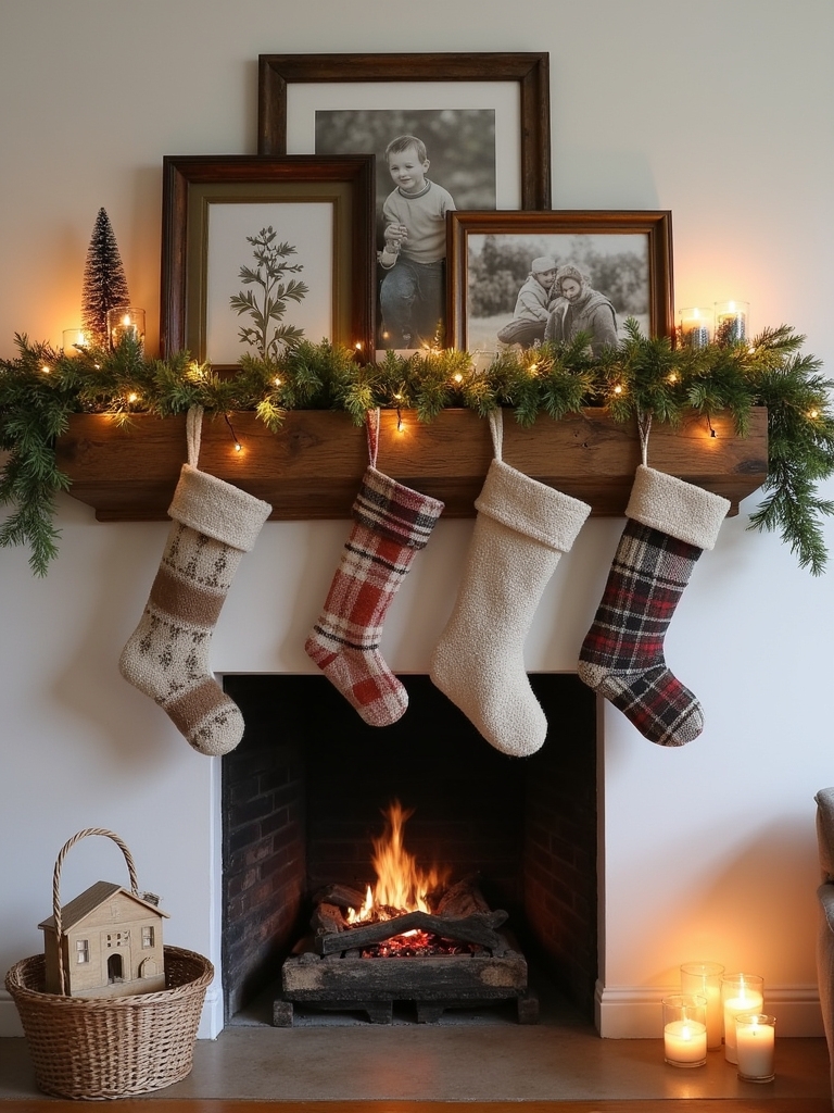 festive family photo display