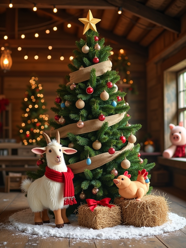 festive farm animal ornaments