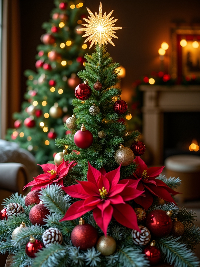 festive floral tree decoration