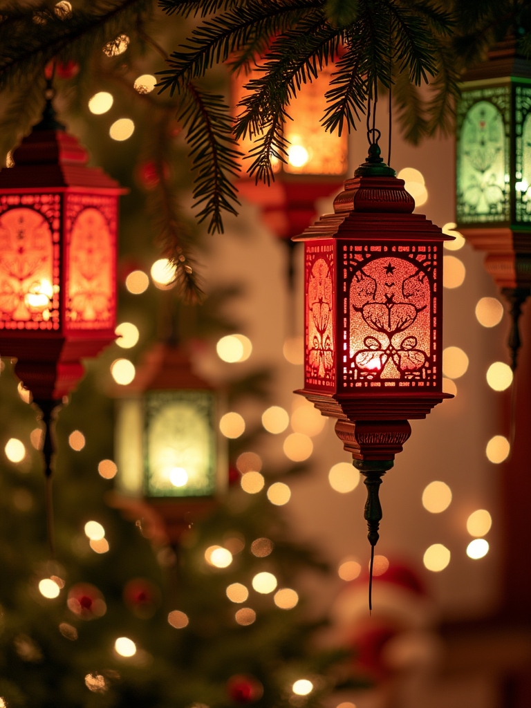 festive hanging lantern displays