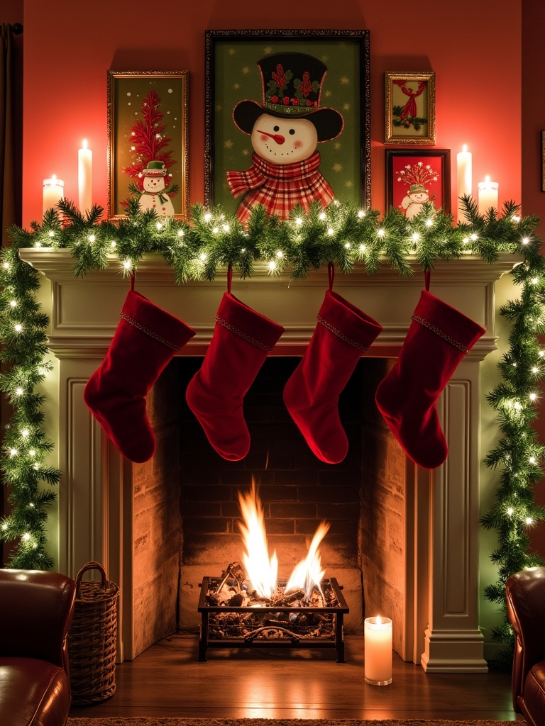 festive holiday artwork display