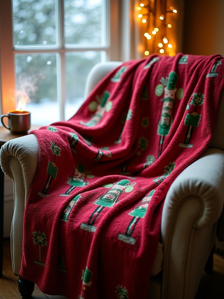 festive holiday blanket decor