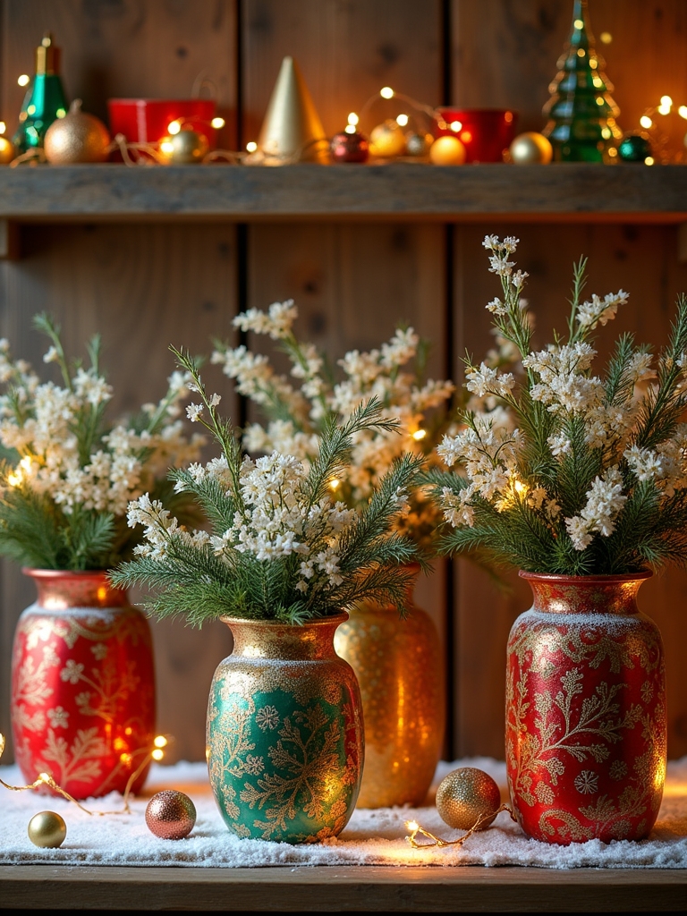 festive holiday vase arrangements