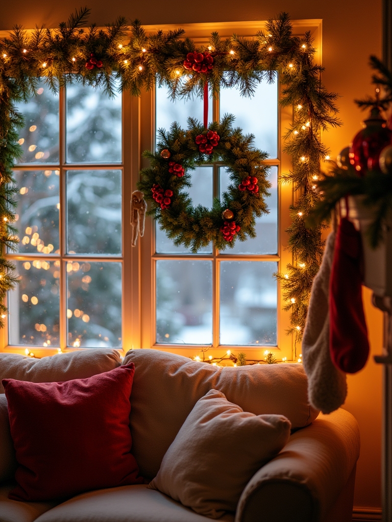 festive holiday window decorations